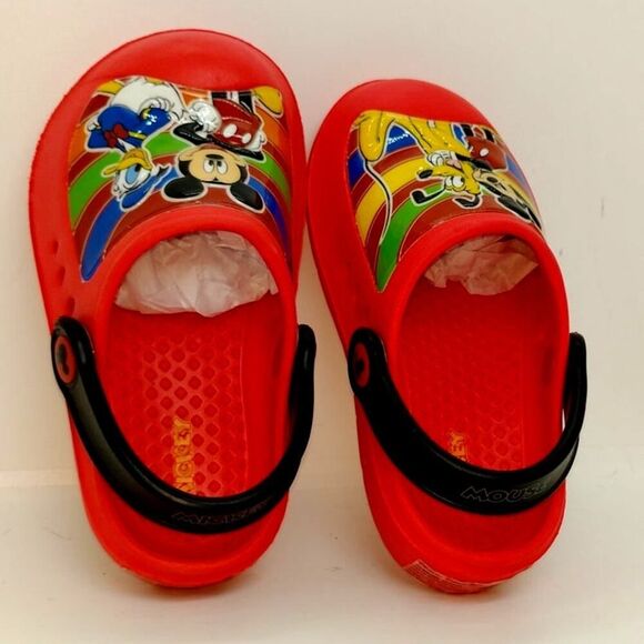 Disney Mickey, Donald, Goofy Red Clogs - Size 7/8 - NEW - Picture 6 of 9